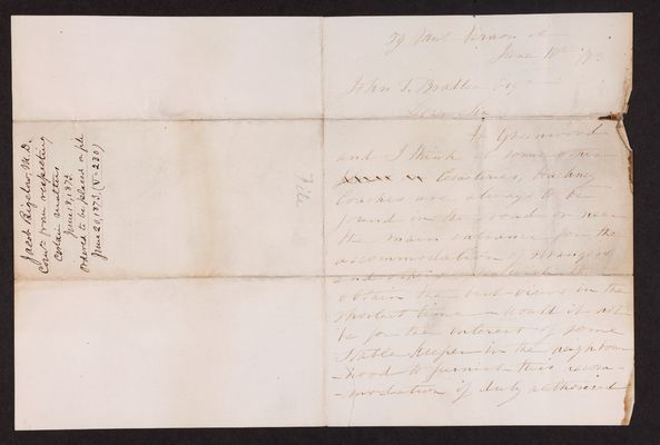 1873-06-10 Letter from Jacob Bigelow to John T. Bradlee, 1831.014.004-002